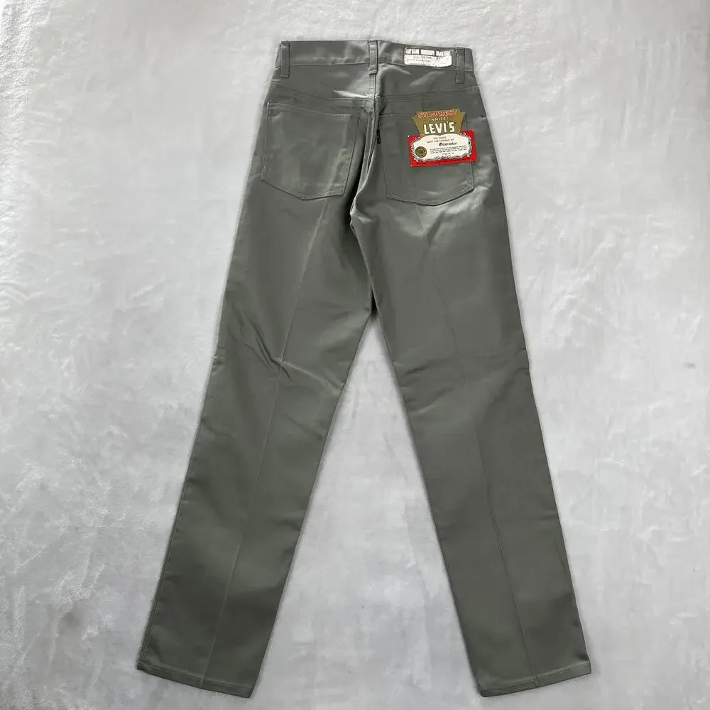 Vintage Levi's STA-PREST Pants Mens 27x29 Green Straight Wrinkle Resistant Big E